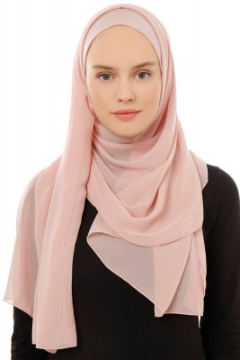 Alara Plain - Hijab Chiffon One Piece Vieux Rose