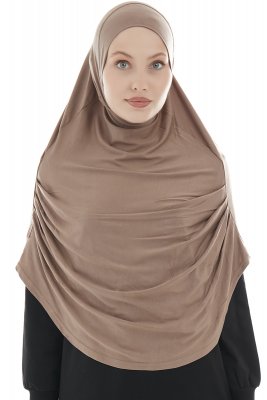 Roxelana - Hijab Al Amira Taupe Foncé Longue