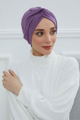 Astrid - Turban En Coton Violet