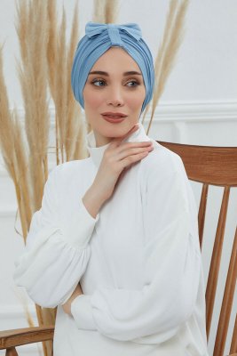 Agnes - Turban En Coton Sky Blue
