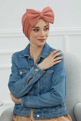 Julia - Turban En Coton Saumon
