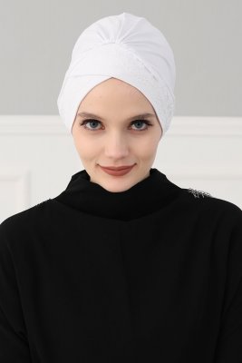 Molly - Turban Coton Dentelle Crème