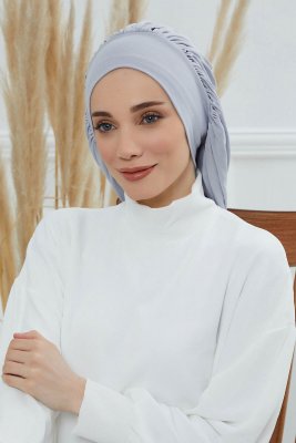 Isabella - Turban En Coton Gris Clair