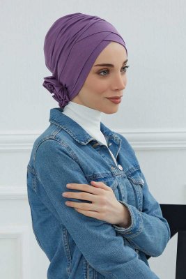 Elisabeth - Turban En Coton Violet