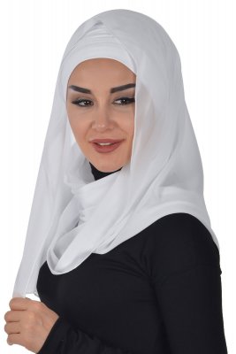 Alva - Hijab & Bonnet Pratique Blanc