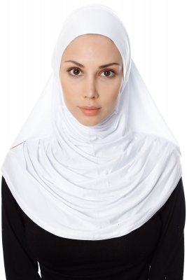 Ava - Hijab Al Amira Blanc One-Piece - Ecardin