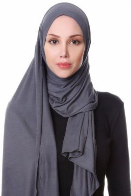 Hanfendy Mörkgrå Praktisk One Piece Hijab Sjal 201727a