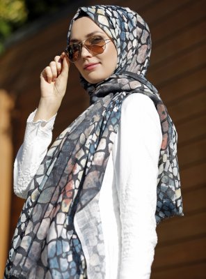 Dounia - Hijab à Motifs Pierre