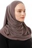 Esma - Hijab Amira Taupe Foncé - Firdevs
