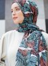 Seyyal - Hijab à Motifs Vert & Rose - Sal Evi
