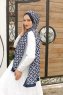Hijab Twill à Motifs Bleu Marin - Sal Evi