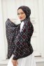 Hijab Twill à Motifs Rouge - Sal Evi