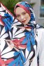 Hijab Twill à Motifs Bleu - Sal Evi