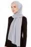 Derya - Hijab Pratique Chiffon Gris Clair