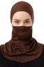Damla - Bonnet Masque Ninja Hijab Marron