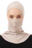 Damla - Bonnet Masque Ninja Hijab Taupe Clair