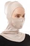 Damla - Bonnet Masque Ninja Hijab Taupe Clair