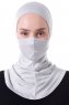 Damla - Bonnet Masque Ninja Hijab Gris Clair