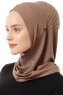 Babe Plain - Hijab Al Amira One-Piece Taupe Foncé