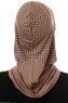 Silva Cross - Hijab Al Amira One-Piece Taupe Foncé