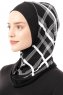 Ekose Plain - Hijab Al Amira One-Piece Noir & Blanc