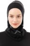 Ekose Plain - Hijab Al Amira One-Piece Noir & Gris Clair