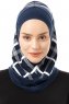 Ekose Plain - Hijab Al Amira One-Piece Bleu Marin