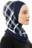 Ekose Plain - Hijab Al Amira One-Piece Bleu Marin