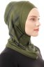 Ekose Plain - Hijab Al Amira One-Piece Kaki