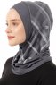 Ekose Plain - Hijab Al Amira One-Piece Gris Foncé