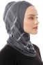 Ekose Plain - Hijab Al Amira One-Piece Gris Foncé