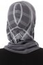 Ekose Plain - Hijab Al Amira One-Piece Gris Foncé