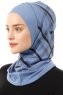 Ekose Plain - Hijab Al Amira One-Piece Indigo