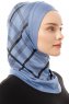 Ekose Plain - Hijab Al Amira One-Piece Indigo