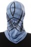 Ekose Plain - Hijab Al Amira One-Piece Indigo