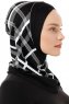 Ekose Cross - Hijab Al Amira One-Piece Noir & Blanc
