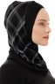 Ekose Cross - Hijab Al Amira One-Piece Noir & Gris Clair