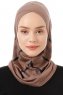 Ekose Cross - Hijab Al Amira One-Piece Taupe Foncé