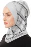 Ekose Cross - Hijab Al Amira One-Piece Gris Clair