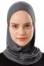 Logo Plain - Hijab Al Amira One-Piece Gris Foncé