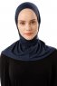 Sportif Plain - Hijab Pratique Viscose Bleu Marin