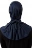 Sportif Plain - Hijab Pratique Viscose Bleu Marin