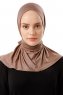 Sportif Plain - Hijab Pratique Viscose Taupe Foncé