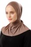 Sportif Plain - Hijab Pratique Viscose Taupe Foncé