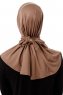 Sportif Plain - Hijab Pratique Viscose Taupe Foncé
