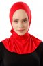 Sportif Plain - Hijab Pratique Viscose Rouge