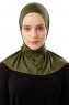 Sportif Plain - Hijab Pratique Viscose Kaki