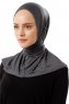 Sportif Plain - Hijab Pratique Viscose Gris Foncé