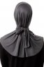 Sportif Plain - Hijab Pratique Viscose Gris Foncé