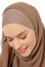Alara Plain - Hijab Chiffon One Piece Taupe Foncé